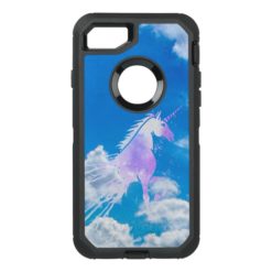 Blue sky white dream clouds magical pink unicorn OtterBox defender iPhone 7 case