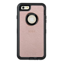 Blush Pink Faux Leather Effect iPhone 6s Plus OtterBox Defender iPhone Case