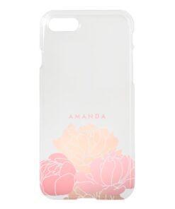 Blush Pink Peonies Personalized Clear iPhone Case