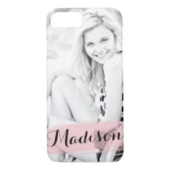 Blush Pink Watercolor Custom Photo Personalized iPhone 7 Case