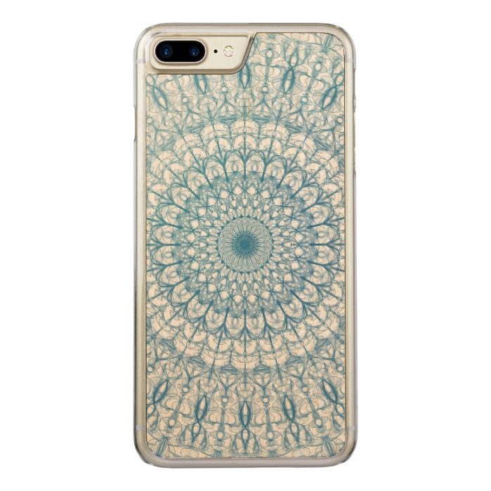 Bohemian Sky and Turquoise Blue Fractal Design Carved iPhone 7 Plus Case