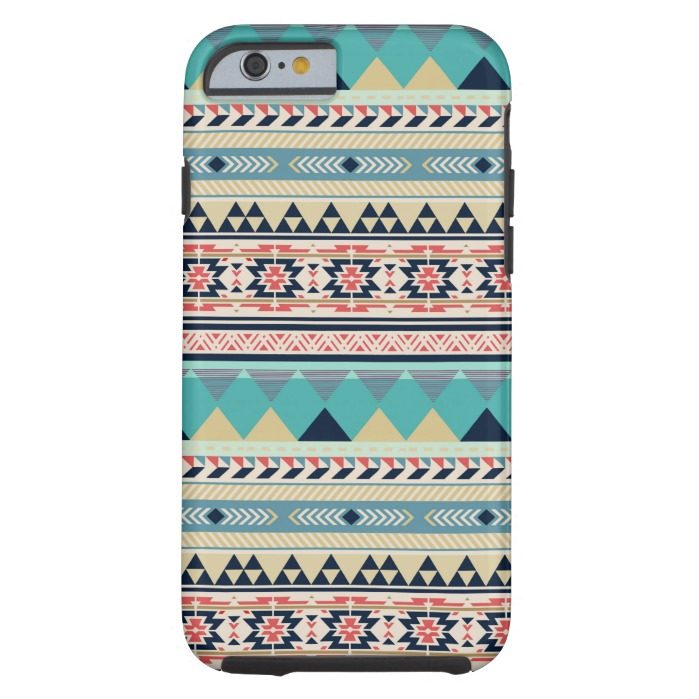 Bohemian Turquoise Tribal Geometric Pattern Tough iPhone 6 Case