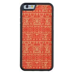 Boho ethnic elephant pattern Carved cherry iPhone 6 bumper case