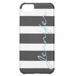 Bold Striped iPhone 5 Barely There Case | Charcoal