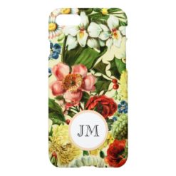 Botanical wildflower summer garden monogram iPhone 7 case