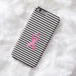 Breast Cancer Awareness Ribbon Black Stripe Barely There iPhone 6 Case