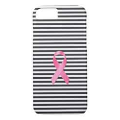 Breast Cancer Awareness Ribbon Black Stripe iPhone 7 Case