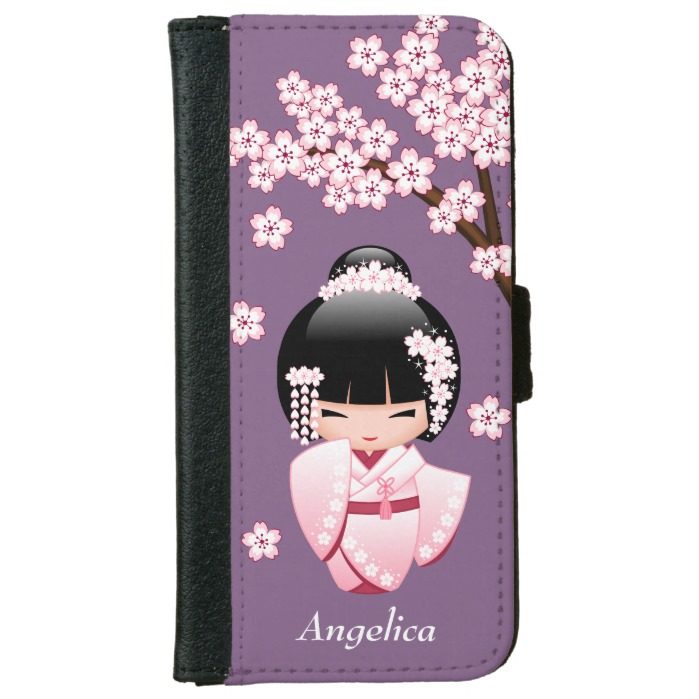 Bride Kokeshi Doll - Cute Oriental Geisha Girl iPhone 6/6s Wallet Case