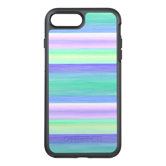 Bright Purple Pink Lime Green Watercolor Stripes OtterBox Symmetry iPhone 7 Plus Case