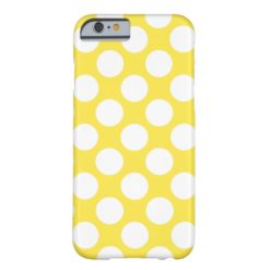 Bright Yellow Polka Dots Pattern Mobile Barely There iPhone 6 Case