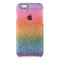 Bright rainbow glitter clear iPhone 6/6S case