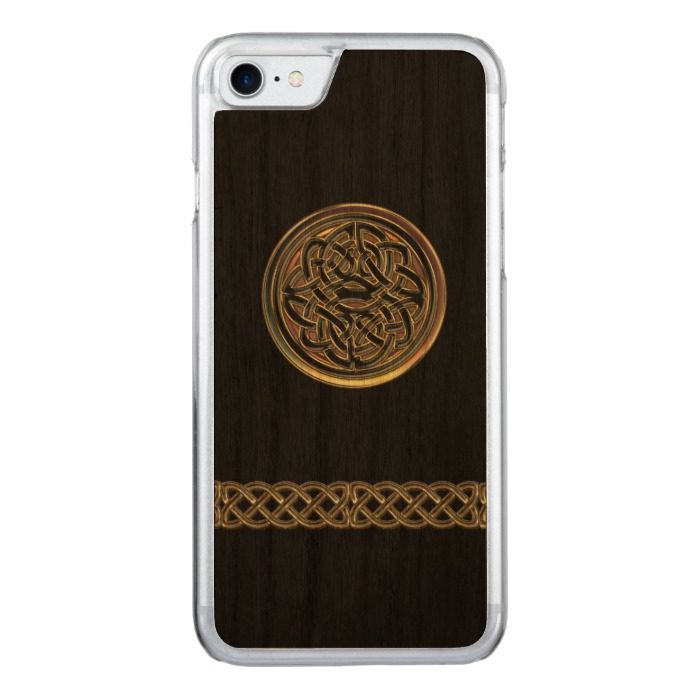 Bronze Celtic Knot Black Wood iPhone 6 Carved iPhone 7 Case