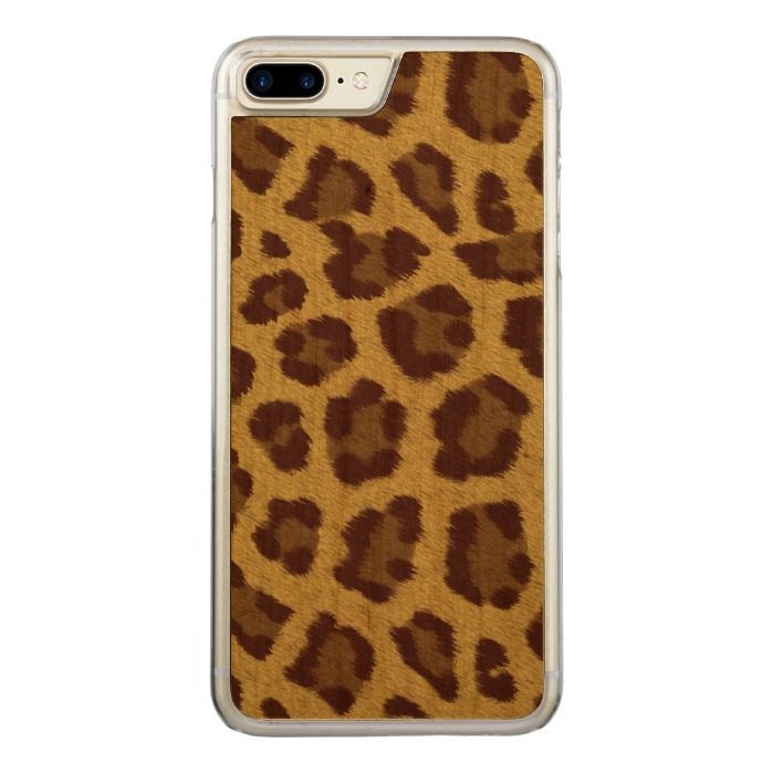 Brown Leopard Print Phone Carved iPhone 7 Plus Case