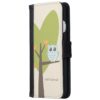 Brown Tree Branch Leaves Custom Name Blue Owl Wallet Phone Case For iPhone 6/6s