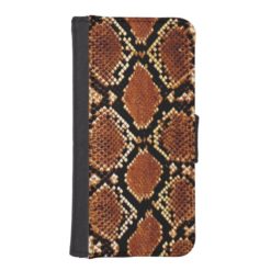 Brown black snake skin effect iPhone Wallet Case