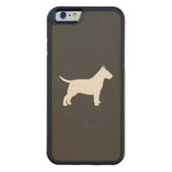 Bull Terrier Silhouette Carved Maple iPhone 6 Bumper Case