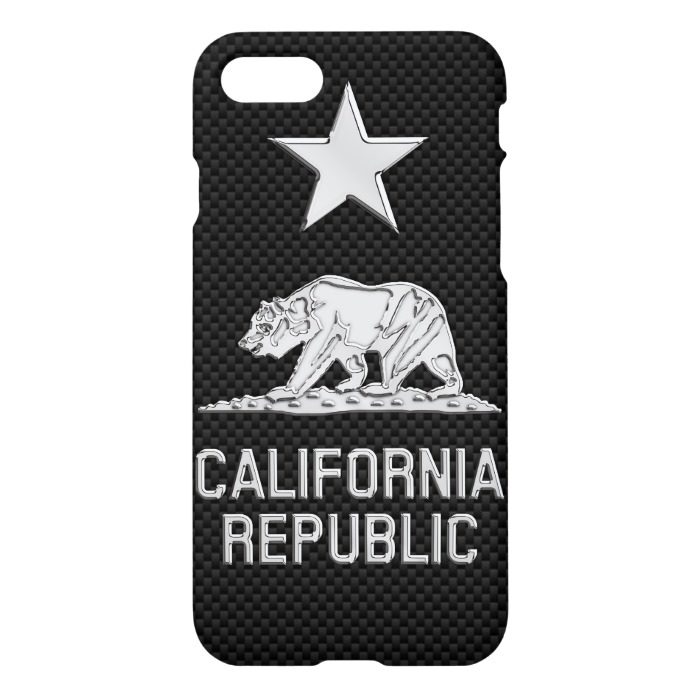CALIFORNIA REPUBLIC Chrome on Carbon Fiber iPhone 7 Case