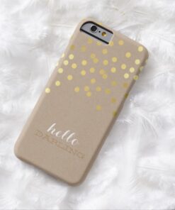 CONFETTI modern cute pattern shiny gold foil kraft Barely There iPhone 6 Case