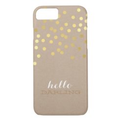 CONFETTI modern cute pattern shiny gold foil kraft iPhone 7 Case