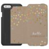 CONFETTI modern cute shiny gold coral mint kraft iPhone 6/6s Wallet Case