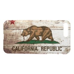 California State Flag on Old Wood Grain iPhone 7 Plus Case