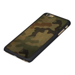 Camouflage Vintage Style Pattern Carved Maple iPhone 6 Plus Case