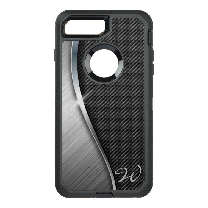Carbon Fiber & Brushed Metal 4 OtterBox Defender iPhone 7 Plus Case