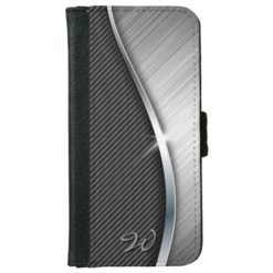 Carbon Fiber &Brushed Metal 4 iPhone 6 Wallet Case