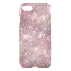 Celestial Pink Stars Clear Transparent iPhone 7 Case