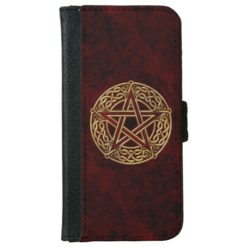 Celtic Pentagram Gold Colors iPhone 6/6s Wallet Case