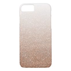 Champagne Rose Gold Faux Glitter Ombre iPhone 7 Case