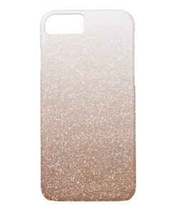 Champagne Rose Gold Faux Glitter Ombre iPhone 7 Case