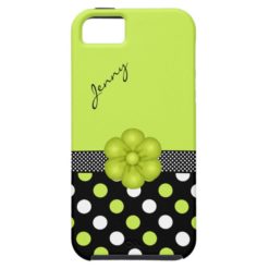 Chartreuse & Black Girly iPhone 5 Case