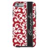 Cherry Red Monogrammed Elements Print Tough iPhone 6 Case