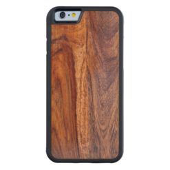 Cherry Walnut Wood Print on Wood Carved Maple iPhone 6 Bumper Case
