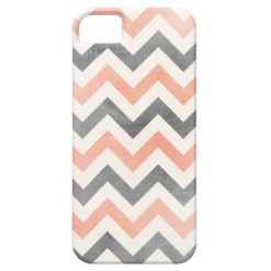 Chevron coral grey geometric iPhone 5 case
