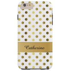 Chic Gold & White Polka Dot iPhone 6 Plus case