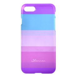 Chic Purple & Blue Striped iPhone 7 case