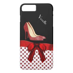 Chic Red Glitter Stilettos iPhone 7 Plus Case