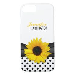 Chic Sunflower Polka Dot iPhone 7 Case