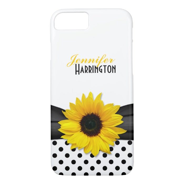 Chic Sunflower Polka Dot iPhone 7 Case