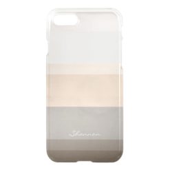 Chic Taupe Cream and Gray striped iPhone 7 case