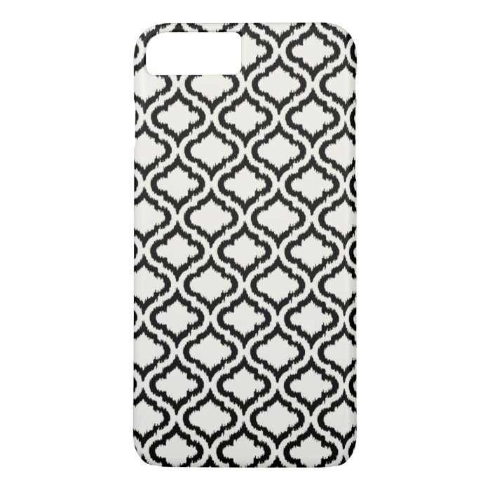 Chic black and white moroccan pattern ikat iPhone 7 plus case