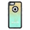 Chic gold ombre mint green block personalized OtterBox defender iPhone case