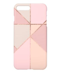 Chic rose gold peach tan blush color block iPhone 7 plus case