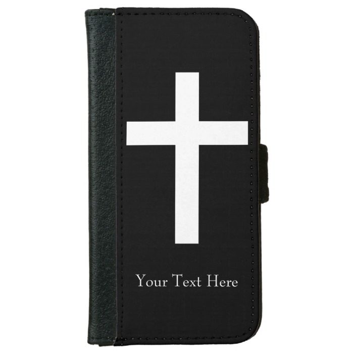 Christian White Cross Personalized iPhone 6/6s Wallet Case