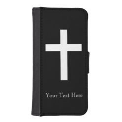 Christian White Cross Personalized iPhone SE/5/5s Wallet Case