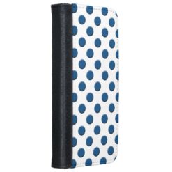 Classic Blue Polka Dots Wallet Phone Case For iPhone 6/6s