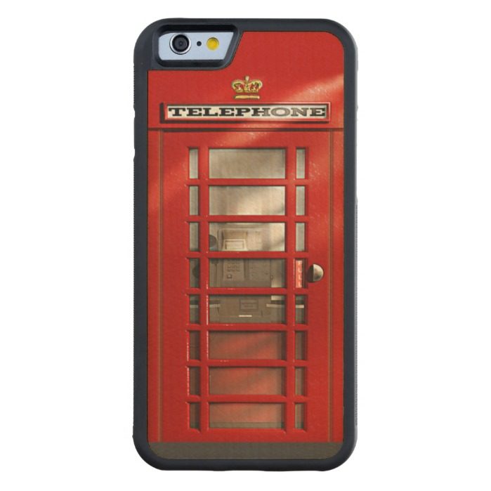 Classic British Red Telephone Box Carved Maple iPhone 6 Bumper Case