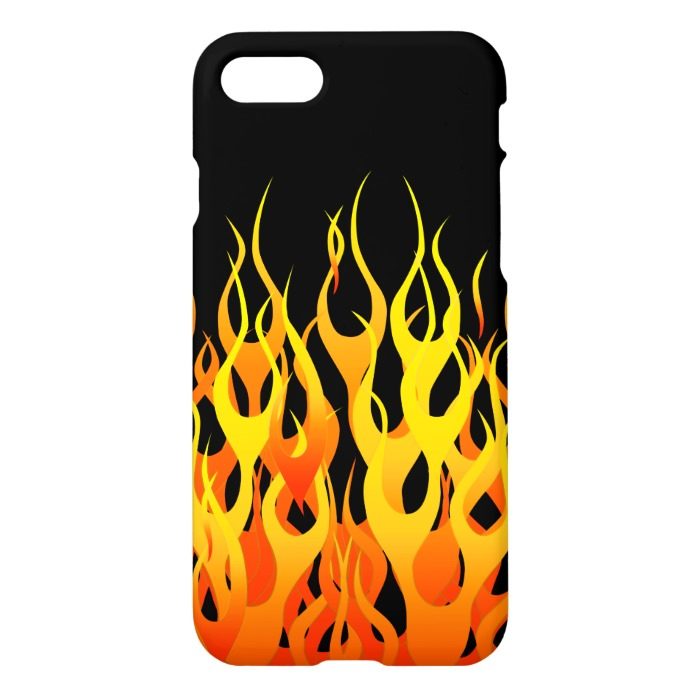 Classic Racing Flames on Black iPhone 7 Case